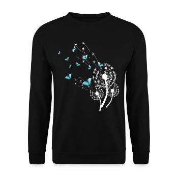 Le pissenlit et les papillons design pour femmes - Sweat-shirt Unisexe - noir - Devant - Alina (178cm) & Michal (187cm)