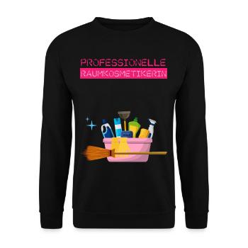 Professionelle Raumkosmetikerin Reinigungskraft - Unisex Pullover - Schwarz - Vorne - Alina (178cm) & Michal (187cm)