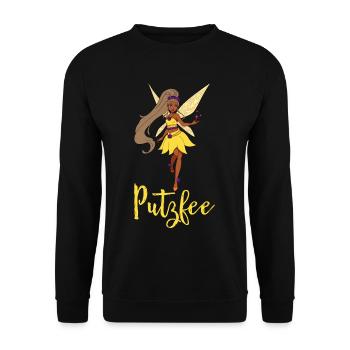 Saubere Putzfee Putzfrau Reinigungsdame Hausfrau - Unisex Pullover - Schwarz - Vorne - Alina (178cm) & Michal (187cm)