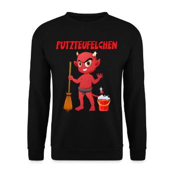Putzteufelchen Reinigungskraft Hobby Putzen - Unisex Pullover - Schwarz - Vorne - Alina (178cm) & Michal (187cm)