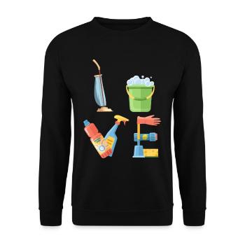 Design for cleaners cleaning staff cleaning lady - Unisex Sweatshirt - black - Front - Alina (178cm) & Michal (187cm)