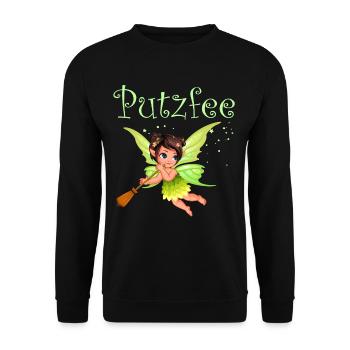 Süße Putzfee Haushaltshilfe Putzfrau - Unisex Pullover - Schwarz - Vorne - Alina (178cm) & Michal (187cm)