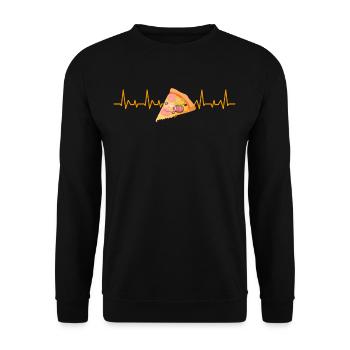 Pizza Rythme cardiaque coeur ligne de pizza - Sweat-shirt Unisexe - noir - Devant - Alina (178cm) & Michal (187cm)