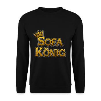 Sofa König Statement Couch-Potato Faulenzen - Unisex Pullover - Schwarz - Vorne - Alina (178cm) & Michal (187cm)