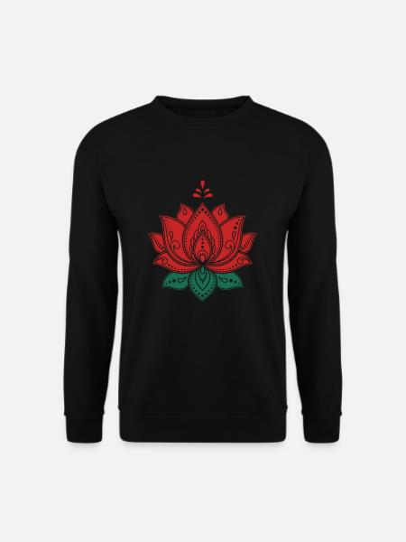 Lotosblume Seerose Lotusblüte Hippie-Design - Unisex Pullover - Schwarz