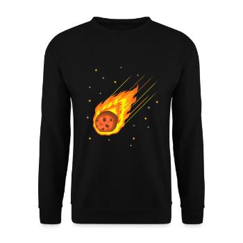 Meteorit Asteroid Kometen Meteoritenschauer - Unisex Pullover - Schwarz - Vorne - Alina (178cm) & Michal (187cm)