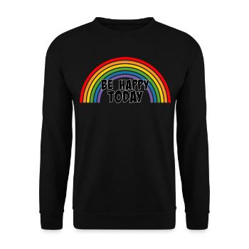 Regenbogen be happy today - Unisex Sweatshirt - black - Front - Alina (178cm) & Michal (187cm)