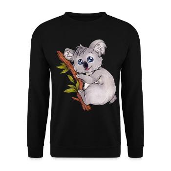 Niedlicher süßer Koala Australien Beuteltier - Unisex Pullover - Schwarz - Vorne - Alina (178cm) & Michal (187cm)