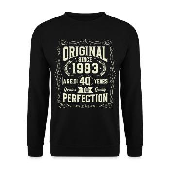 Original seit 1983 40 Jahre Geburtstag - Unisex Pullover - Schwarz - Vorne - Alina (178cm) & Michal (187cm)