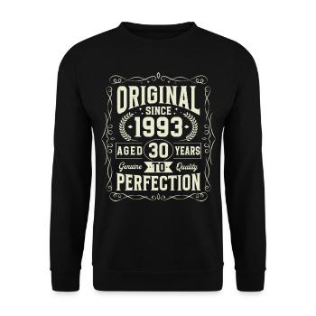 Original seit 1993 30 Jahre Geburtstag - Unisex Pullover - Schwarz - Vorne - Alina (178cm) & Michal (187cm)