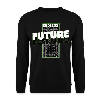ENDLESS FUTURE - Unisex Pullover - Schwarz - Vorne - Alina (178cm) & Michal (187cm)