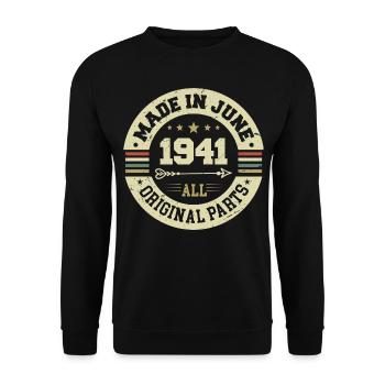 Juin 1941 Cadeau d’anniversaire Juin 1941 Juin 1941 - Sweat-shirt Unisexe - noir - Devant - Alina (178cm) & Michal (187cm)
