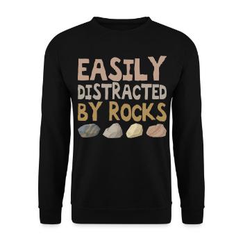 Easily Distracted By Rocks Geology Paleontologist - Sweat-shirt Unisexe - noir - Devant - Alina (178cm) & Michal (187cm)