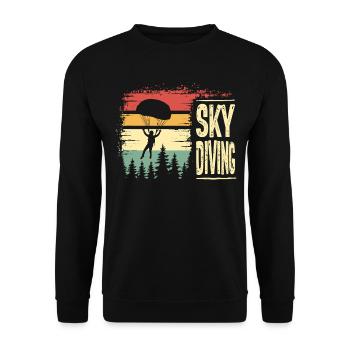 Parachutisme Vintage Rétro Sunset - Sweat-shirt Unisexe - noir - Devant - Alina (178cm) & Michal (187cm)