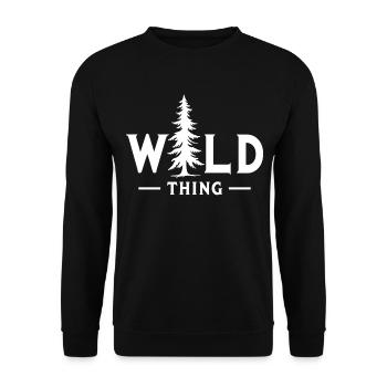 Wild Thing Wald Abenteuer - Unisex Pullover - Schwarz - Vorne - Alina (178cm) & Michal (187cm)