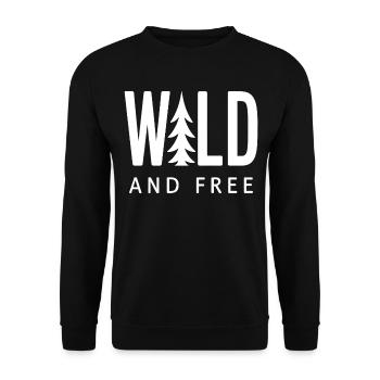 Wild and Free Wald Natur - Unisex Pullover - Schwarz - Vorne - Alina (178cm) & Michal (187cm)