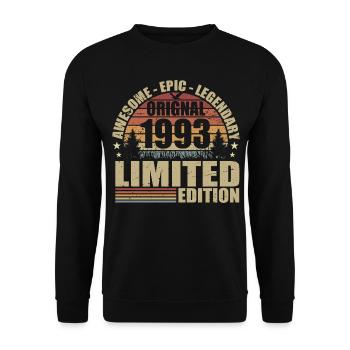 1993 Birthday 1993 Vintage Outfit 1993 Shirt - Unisex Sweatshirt - black - Front - Alina (178cm) & Michal (187cm)