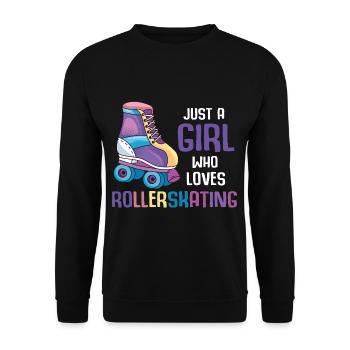 Rollerblading girl skater inline skating - Unisex Sweatshirt - black - Front - Alina (178cm) & Michal (187cm)