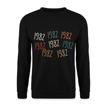 Jahrgang 1982 Geburtsjahr - legendär seit 1982 - Unisex Pullover - Schwarz - Vorne - Alina (178cm) & Michal (187cm)