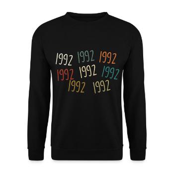 Né en 1992 - légendaire depuis 1992 - Sweat-shirt Unisexe - noir - Devant - Alina (178cm) & Michal (187cm)