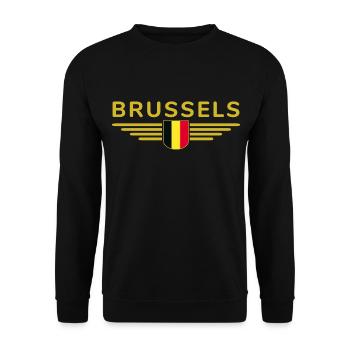 Brussels T-shirt for fans and lovers - Unisex Sweatshirt - black - Front - Alina (178cm) & Michal (187cm)