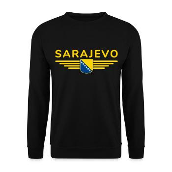 Sarajevo Bosnia Fan T-Shirt - Unisex Sweatshirt - black - Front - Alina (178cm) & Michal (187cm)