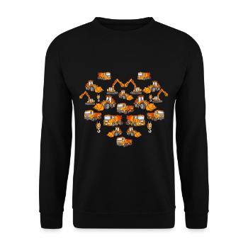 Bagger Betonmischer Dump Trucks Bau Jungen - Unisex Pullover - Schwarz - Vorne - Alina (178cm) & Michal (187cm)