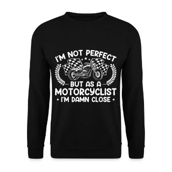 Cooles Biker Girl Motorrad Frauen Motorradfahrer - Unisex Pullover - Schwarz - Vorne - Alina (178cm) & Michal (187cm)