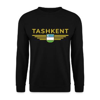 Taschkent T-Shirt – Usbekistans Herz - Unisex Pullover - Schwarz - Vorne - Alina (178cm) & Michal (187cm)