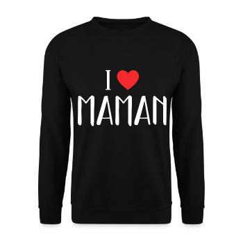 I Love Maman ! - Sweat-shirt Unisexe - noir - Devant - Alina (178cm) & Michal (187cm)