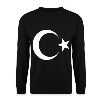 turkey crescent and star turkey, turkey, turquoise - Unisex Sweatshirt - black - Front - Alina (178cm) & Michal (187cm)