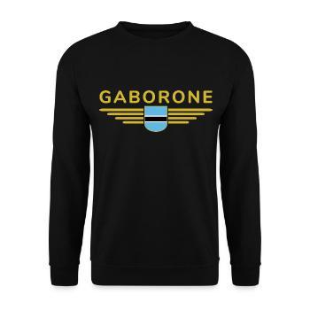T-shirt Gaborone pour les supporters du Botswana - Sweat-shirt Unisexe - noir - Devant - Alina (178cm) & Michal (187cm)