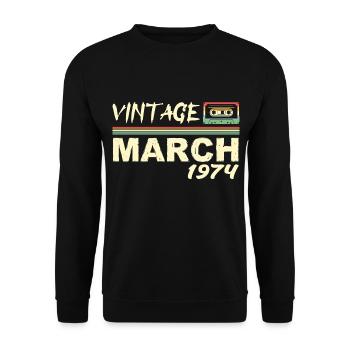 Mars 1974 - March 1974 - Sweat-shirt Unisexe - noir - Devant - Alina (178cm) & Michal (187cm)