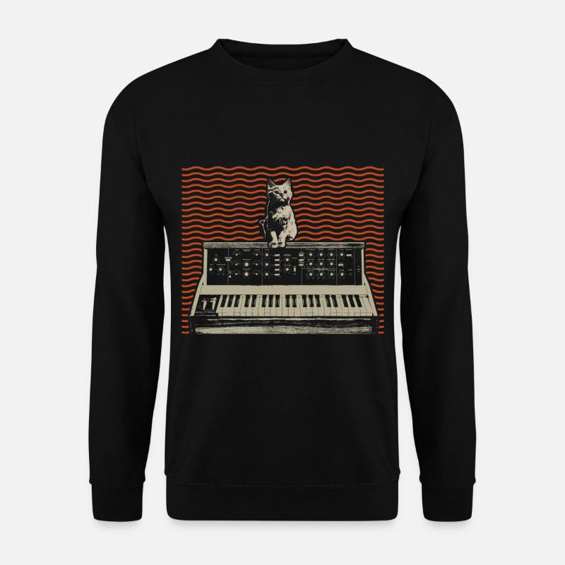 Analog Modular Synthesizer Katze Musikproduzent - Unisex Pullover - Schwarz
