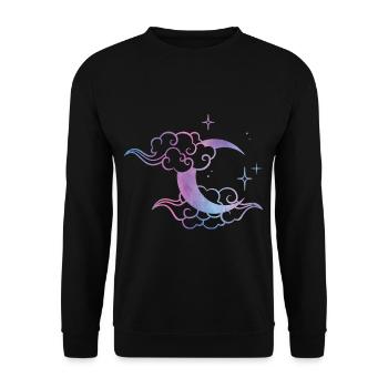 Pastell Goth Mond Niedlicher Mond Kunst - Unisex Pullover - Schwarz - Vorne - Alina (178cm) & Michal (187cm)