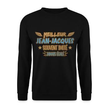 Meilleur Jean-Jacques souvent imité jamais égalé - Sweat-shirt Unisexe - noir - Devant - Alina (178cm) & Michal (187cm)