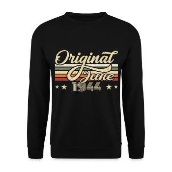 June 1944 | Birthday 1944 Vintage June 1944 - Unisex Sweatshirt - black - Front - Alina (178cm) & Michal (187cm)