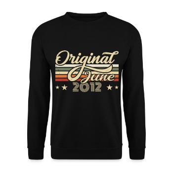June 2012 | Birthday 2012 Vintage June 2012 - Unisex Sweatshirt - black - Front - Alina (178cm) & Michal (187cm)