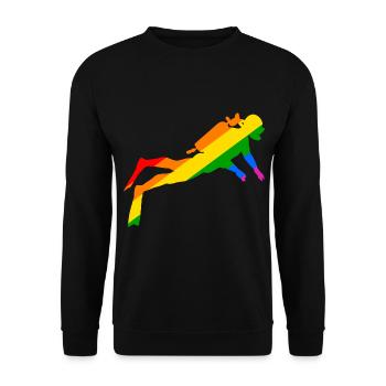 Plongeur arc-en-ciel - Sweat-shirt Unisexe - noir - Devant - Alina (178cm) & Michal (187cm)