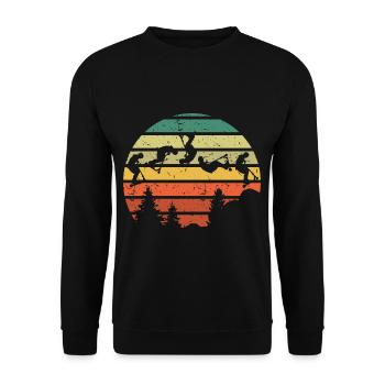 Vintage Stunt Scooter Pedal Scooter Boys Gift - Unisex Sweatshirt - black - Front - Alina (178cm) & Michal (187cm)