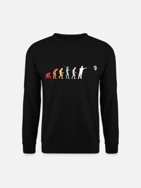 Dart Evolution Dartspieler Darten Darts Geschenk - Unisex Pullover - Schwarz