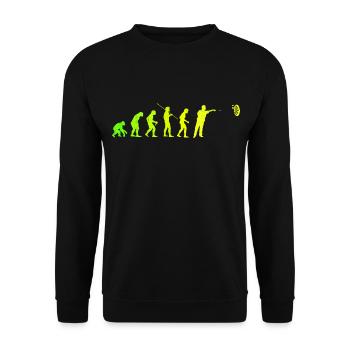 Darts Evolution Dartspieler Darten Dart Geschenk - Unisex Pullover - Schwarz - Vorne - Alina (178cm) & Michal (187cm)