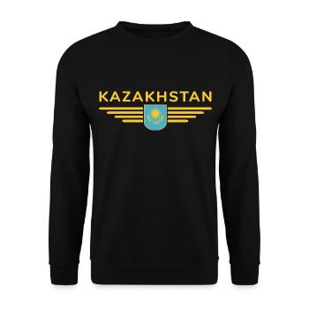 Kazakhstan Design – Steppe and Tradition - Unisex Sweatshirt - black - Front - Alina (178cm) & Michal (187cm)