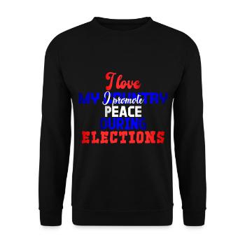 J'aime mon pays, je promeus la paix - Sweat-shirt Unisexe - noir - Devant - Alina (178cm) & Michal (187cm)
