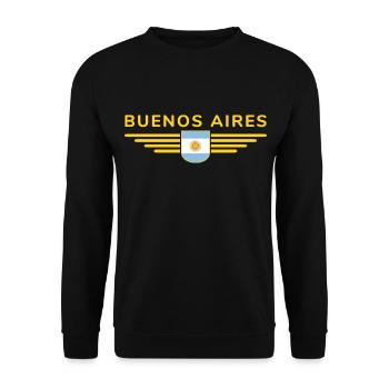 Buenos Aires Shirt for Argentina Fans - Unisex Sweatshirt - black - Front - Alina (178cm) & Michal (187cm)