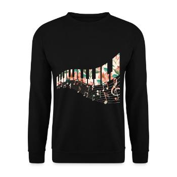 Klaviertasten Blume Keyboard Spieler Musiklehrer - Unisex Pullover - Schwarz - Vorne - Alina (178cm) & Michal (187cm)