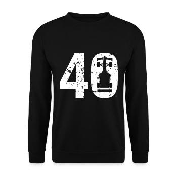 40 Formula Racing Motorsport - Unisex Pullover - Schwarz - Vorne - Alina (178cm) & Michal (187cm)
