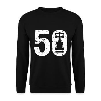 50 Formula Racing Motorsport - Unisex Pullover - Schwarz - Vorne - Alina (178cm) & Michal (187cm)