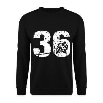 Motorcycle 36 Motorcyclist Moto - Unisex Sweatshirt - black - Front - Alina (178cm) & Michal (187cm)