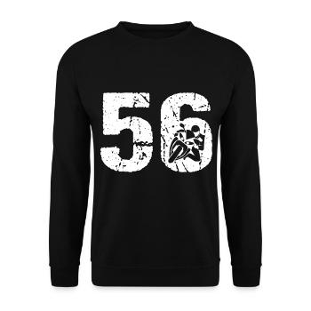Motorcycle 56 Motorcyclist Moto - Unisex Sweatshirt - black - Front - Alina (178cm) & Michal (187cm)